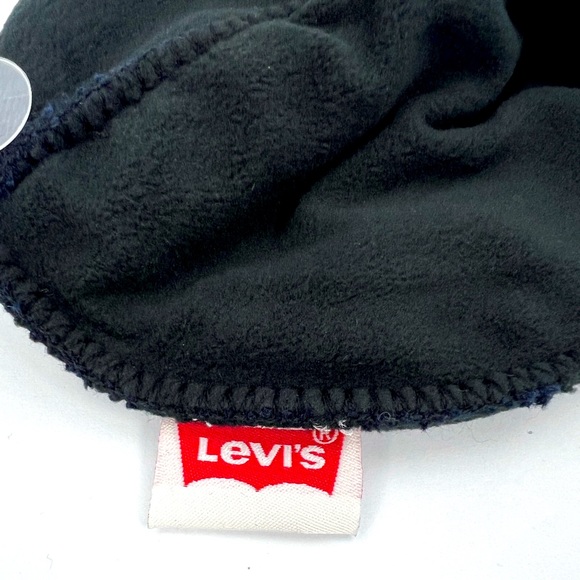 LEVI’S, WARM & COMFORTABLE BEANIE, LINED WITH FLEECE, UNISEX,ONE SIZE, NAVY BLUE - Picture 10 of 15